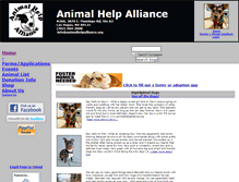 Tablet Screenshot of animalhelpalliance.org